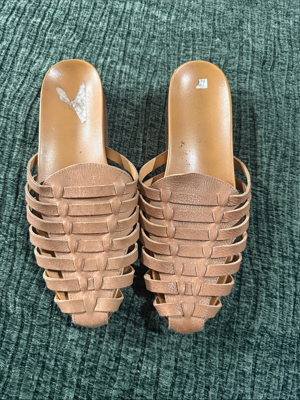 Lucky Brand Women's Tan Woven Slide Sandals
